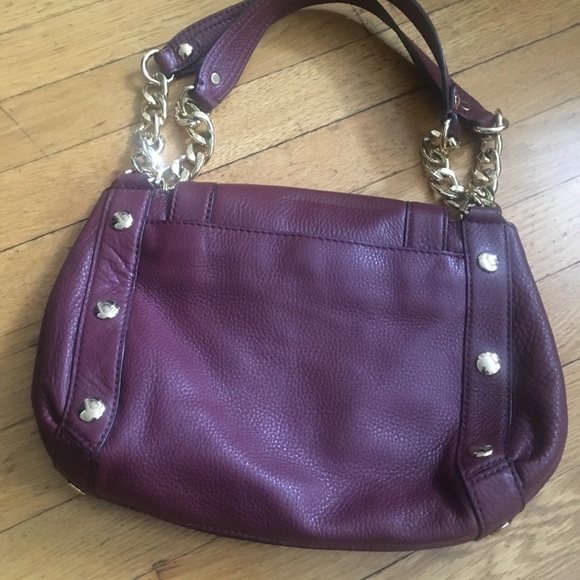 Michael Kors Burgundy Shoulder Bag with Chain straps - Picture 3 of 4